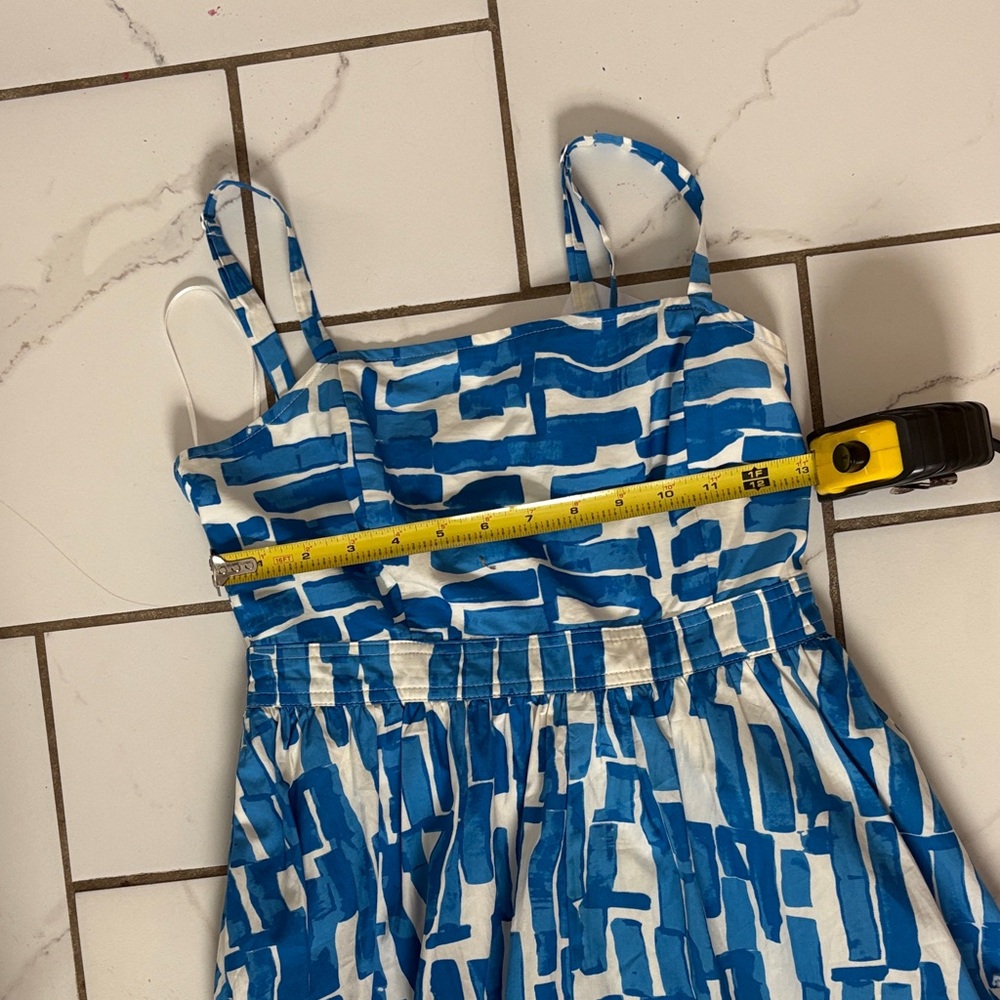 Nine West Blue and White Watercolor Pattern Midi Dress - NWT, sz Small - Picture 6 of 7